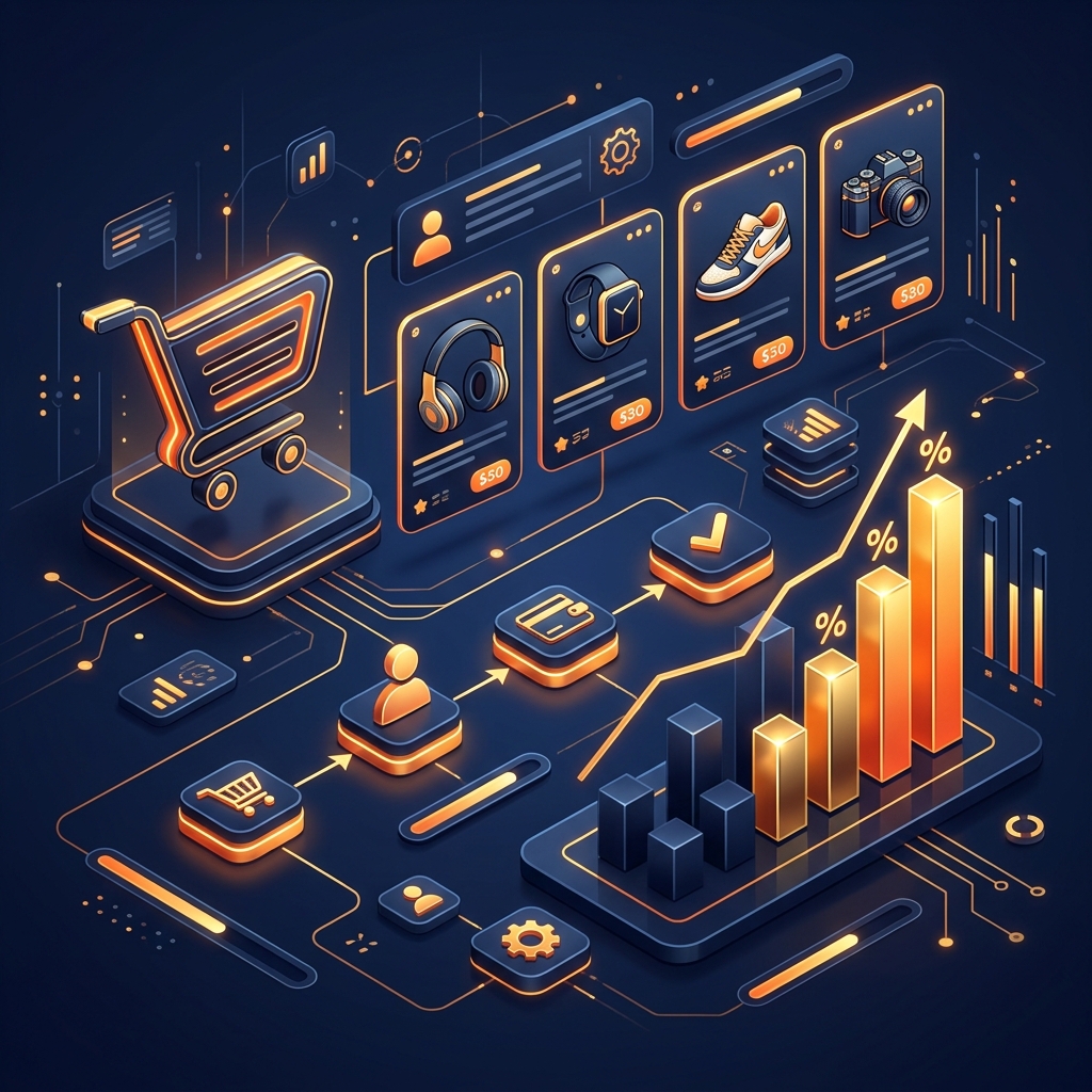 3D Ecommerce isometric UI