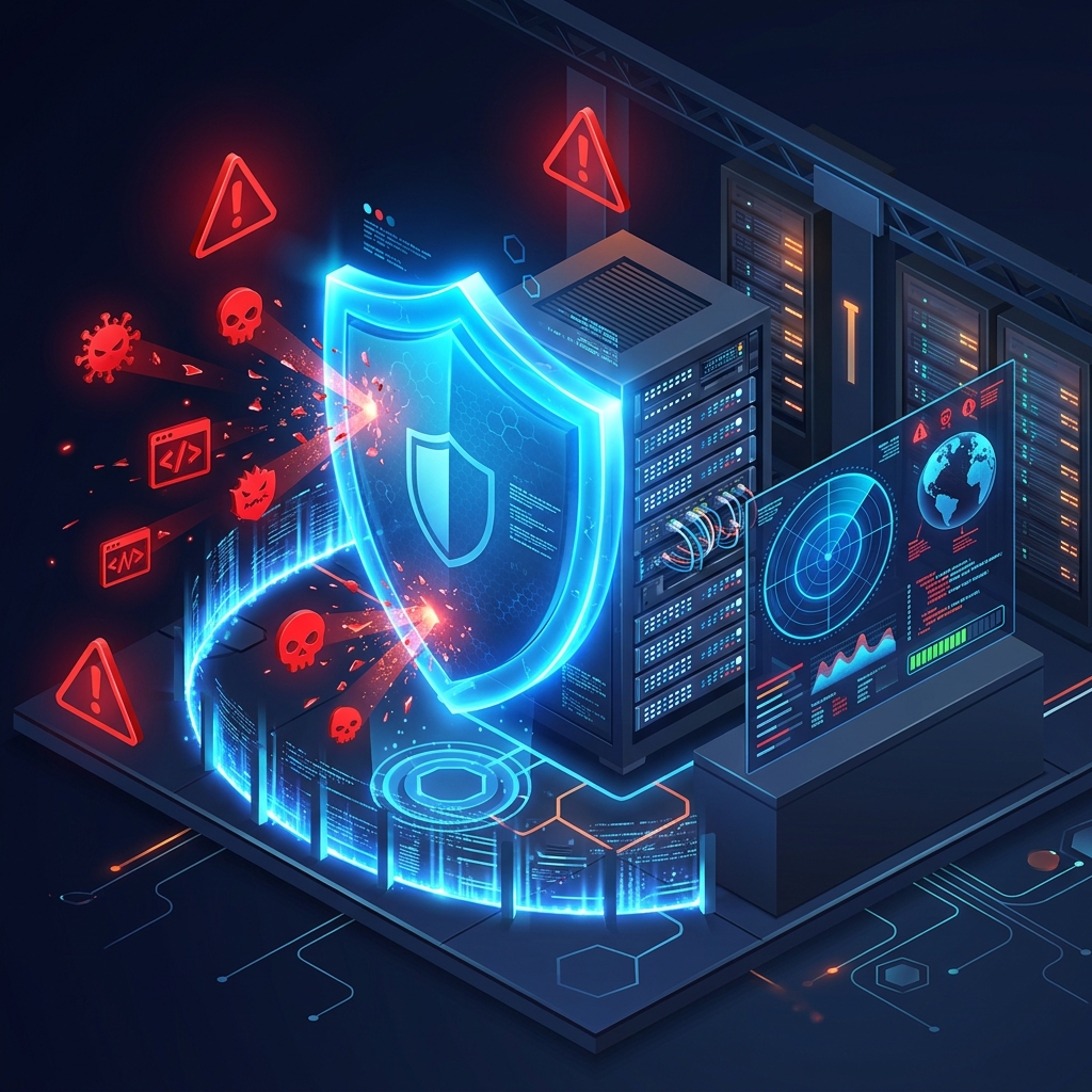 3D Security and Malware Removal isometric UI